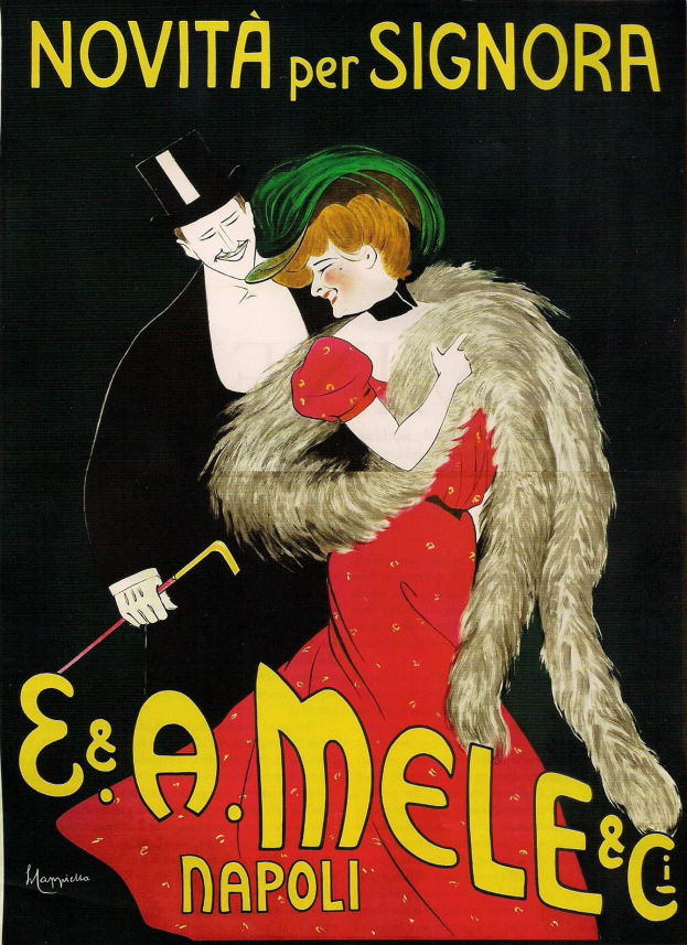 Ein Filmplakat, das eine Frau in einem langen, wallenden roten Kleid mit hohem Ausschnitt und langen Ärmeln zeigt, sowie einen Mann in einem schwarzen Anzug, der hinter ihr steht und einen ernsten Gesichtsausdruck hat, vor einem tiefblauen Hintergrund mit funkelnden Sternen.