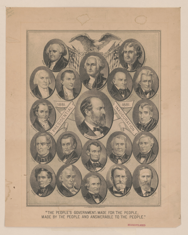 Ein Blatt Papier mit verschiedenen, strahlenden Individuen unterschiedlichen Alters, Geschlechts und Ethnien, mit fetter Schrift, die eine Regierung beschreibt, die vom Volk für das Volk gemacht wurde.