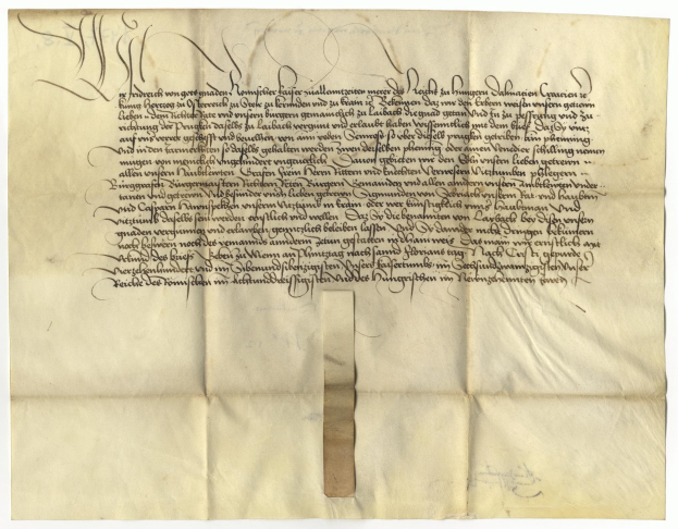 Gelbes Papier mit schwarzer Tinte Handschrift, ein deutscher Regierung Brief, der die Freigabe einer Petition für den Tod eines Mannes anfordert.