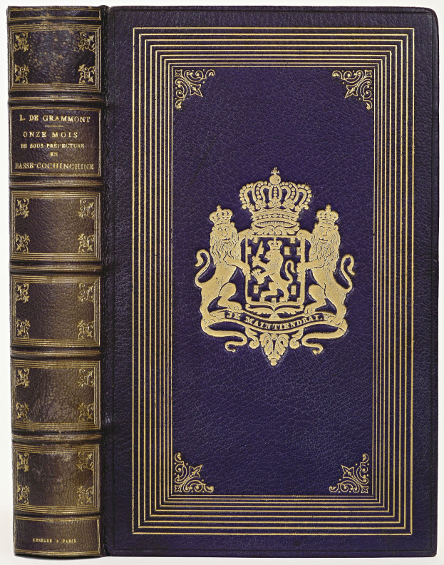 Ein blaues Gesetzbuch mit einer goldenen Krone darauf, das Text und ein Logo auf seinem Cover zeigt, vor einem weißen Hintergrund.